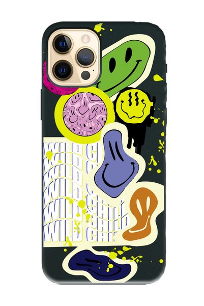 Spoyi iPhone 14 Pro Max You Can Sad Smile Design Black Launch Phone Case