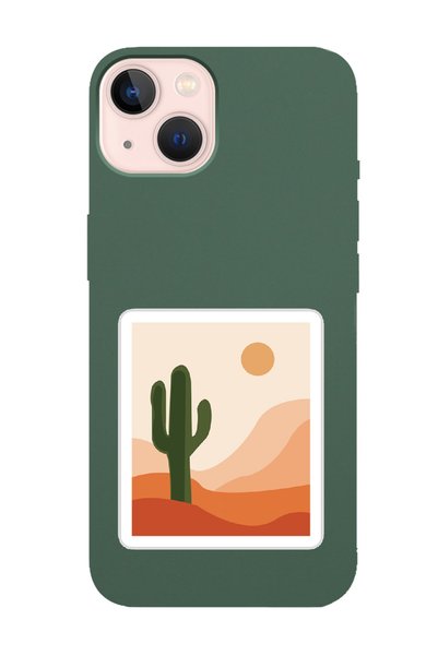 Spoyi iPhone 14 Desert Cactus Design Dark Green Launch Phone Case