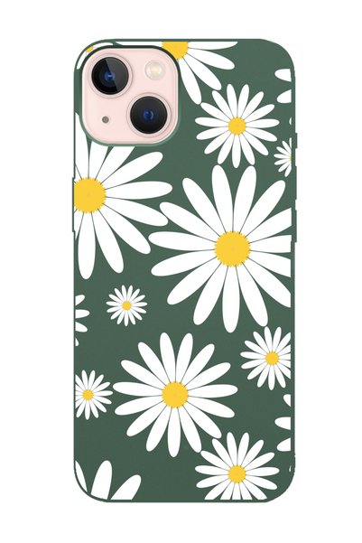 Spoyi iPhone 14 Big Daisy Design Dark Green Launch Phone Case