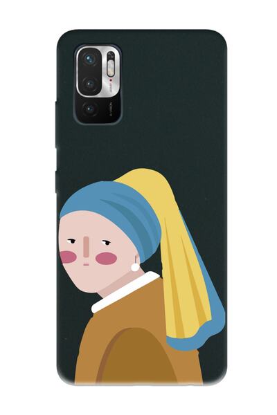 Spoyi حافظة هاتف Xiaomi Redmi Note 10 5G باللون الأسود مع تصميم فتاة مع حلق ل...