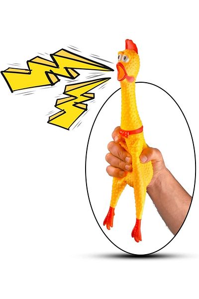 TUENGİ STORE Large Size Wearing Screaming Rooster Chicken Shrilling Chicken Cat Dog Toy