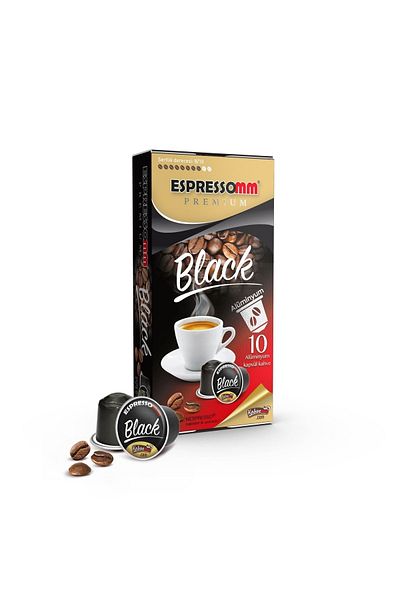 ESPRESSOMM Premium Black Aluminum Coffee Capsule - 10 Pieces, Nespresso ® Compatible*