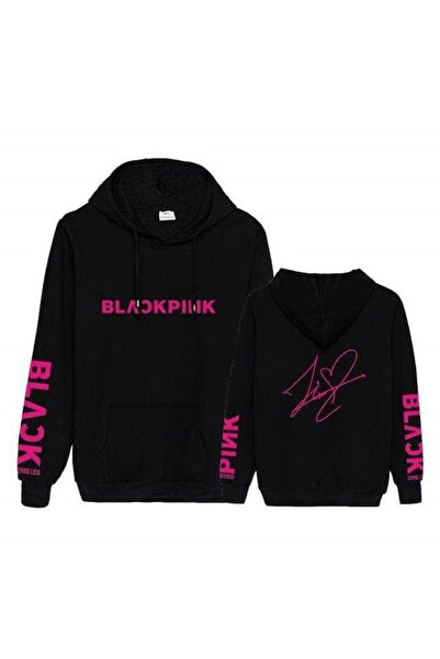 GALASHOP هودي جرافيك أسود وردي للجنسين موديل 654