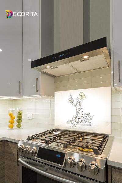Decorita Cam Ocak Arkası Koruyucu | Bon Appetit - Şef | 49,5cm X 76cm