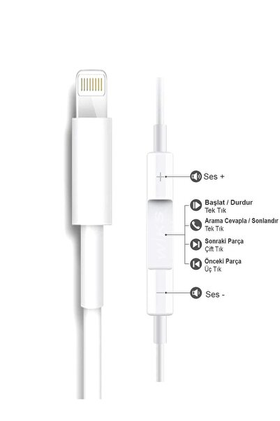 wiks Kablolu Kulaklık Ios Kulaklık 7-8-x-xr-xs-11-12-13-14-pro/max Uyumlu Mikrofonlu Kulaklık