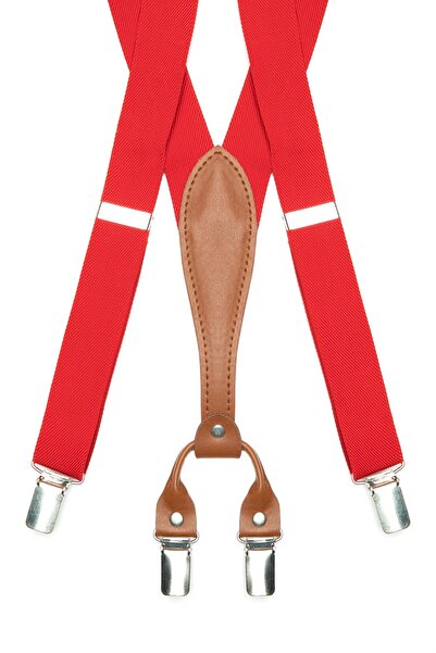 DWOY 4 Klipsli Özel Tasarım Kırmızı Yetişkin Pantolon Askısı