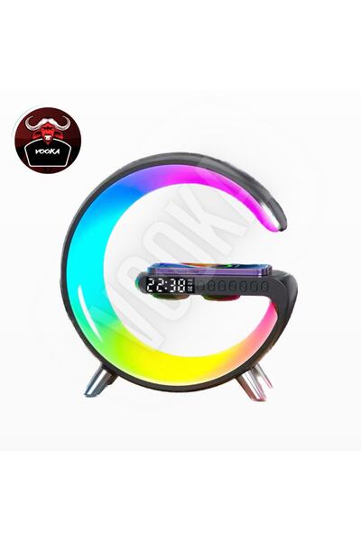 VOOKA Vilya G Bluetooth Hoparlör 15w Hızlı Şarj Gece Lambası Alarm Özel Asistan Led Ambiance 5in1