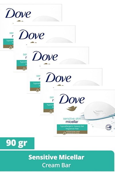 Dove Beauty Cream Bar Micellar Moisturizing Effect for Sensitive Skin 90 G 5 Pieces