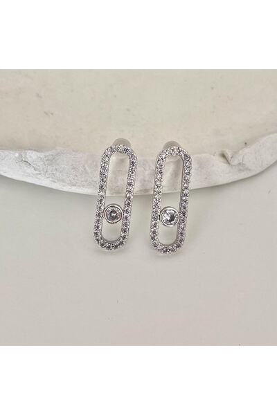 ZWEIG Zirkon Taşlı Messika Küpe