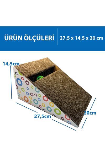 Herniks Natural Cat Scratching Cardboard with Herb and Bells 27.5 Cm Hr2021c