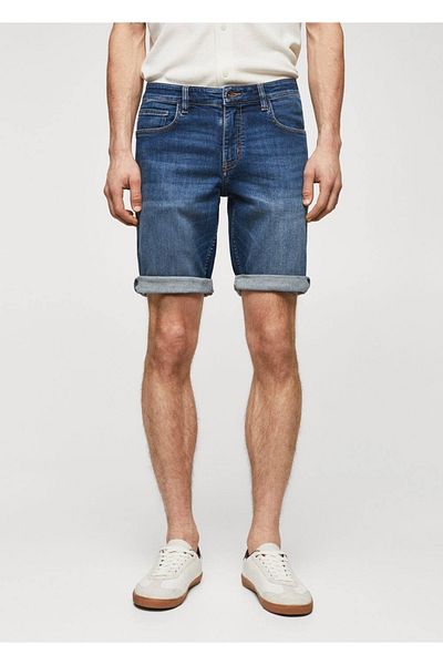 MANGO Man Slim Fit Denim Bermuda Shorts