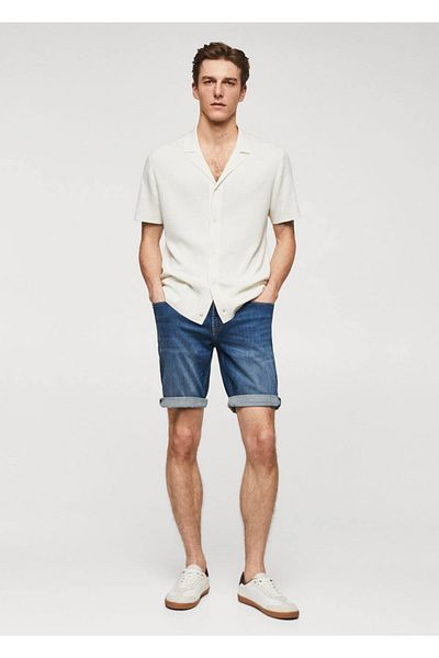 MANGO Man Slim Fit Denim Bermuda Shorts