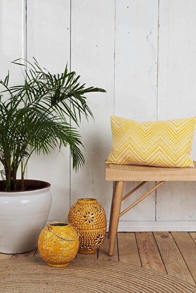 Karaca Home Portina Sarı Jakar Kırlent 35 Cm X 55 Cm