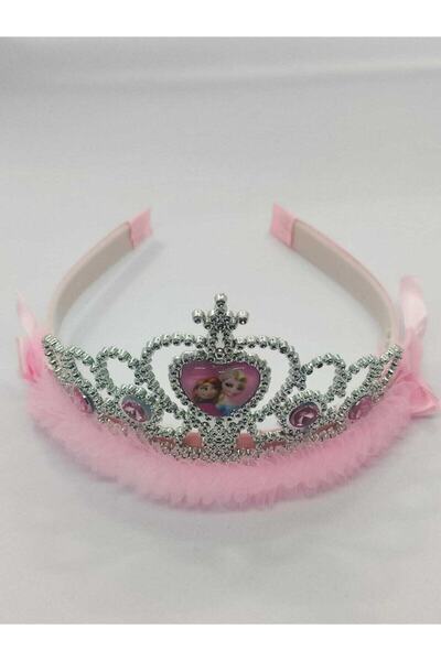 Genel Markalar Kız Çocuk Pembe Elsa Anna Prenses Taç
