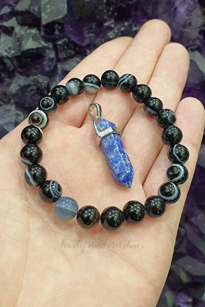 beautifulnaturelstones Eye Agate Natural Stone Bracelet (With Necklace Gift) ...
