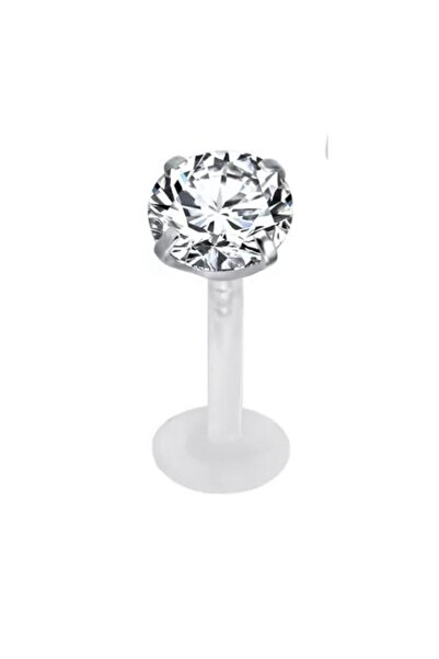 Jaida Moda Unisex Bioplastik Zirkon Taşlı Tragus Helix Kıkırdak Piercing