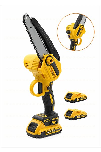 BÖHRER Akülü 88vf Kömürsüz Motor 8'' Kama 25 Cm Zincir Odun Kesme-dal Budama Testere Makinesi