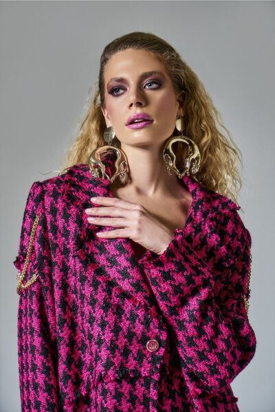 BASAKLA OFFICIAL Zincir Detaylı Oversize Tüvit Carina Blazer Ceket - Exclusıve