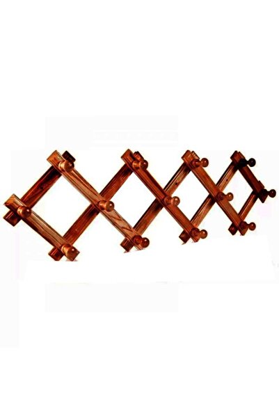 abnturk Koyu Ahşap Renk Katlanabilir Ahşap Duvar Askısı 13 Topuzlu Akordiyon ...