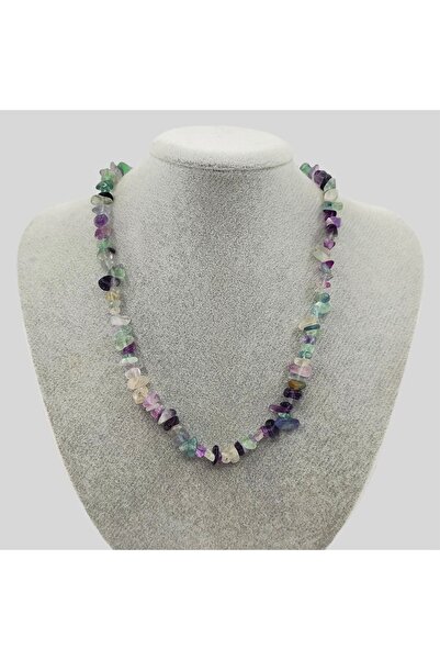 ByKolyeucum قلادة نسائية من حجر الفلوريت المكسور من الحجر الطبيعي