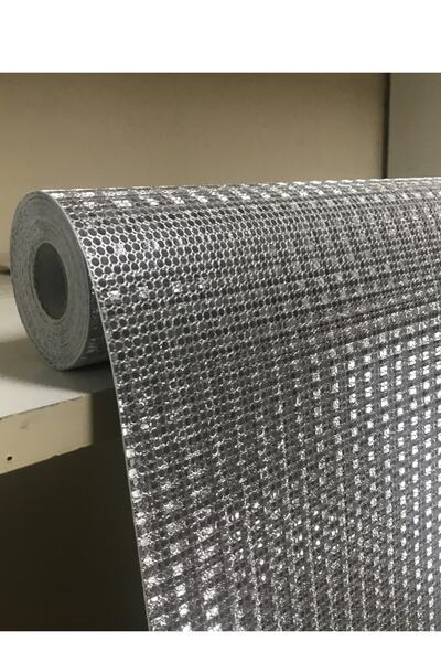 Örtücüm Gümüş Simli Parlak Dekoratif Yapışkanlı Folyo Kaplama Kağıt 45 Cm X 1 Metre Nokta