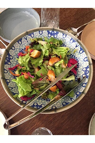 Genel Markalar Ahşap Ayaklı Desenli Çukur Tabak 25 Cm Servis Tabağı 6 Cm Yüks...