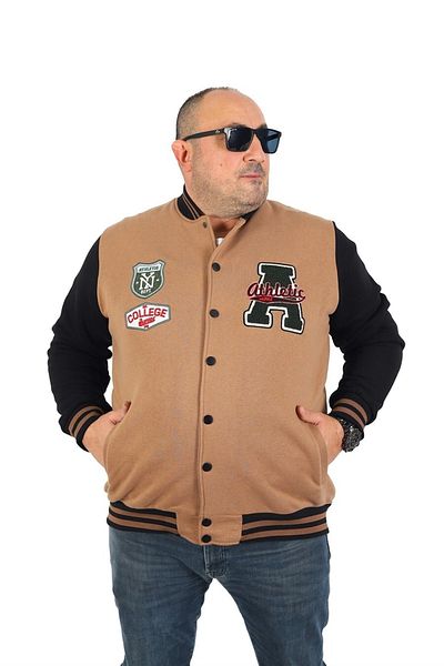 MocGrande Παλτό Plus Size College Junior 22752 Σκούρο Καφέ