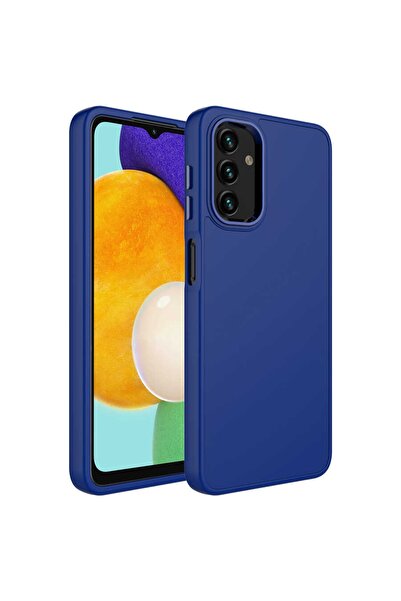 Samsung Galaxy A13 4g Case Metal Frame And Silicone Zore Luna Velvet Cover With Button Design