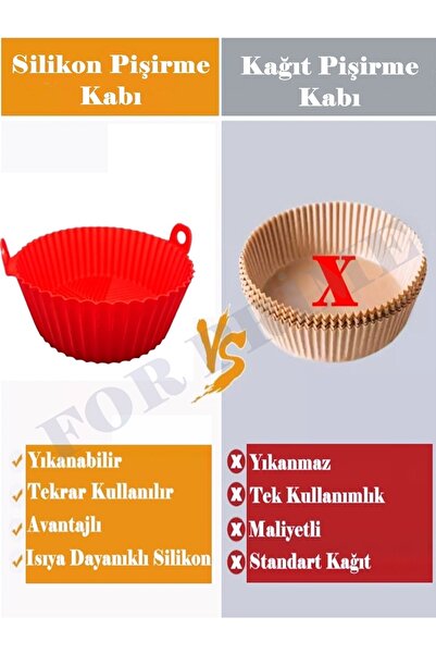 For Prime 2 Pieces Air Fryer Air Fryer Silicone Cooking Mold 20 Cm X 5 Cm Red