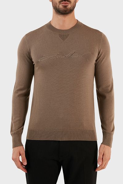 Emporio Armani Pulover pentru bărbați, din lână, cu croiala normală, cu decolteu