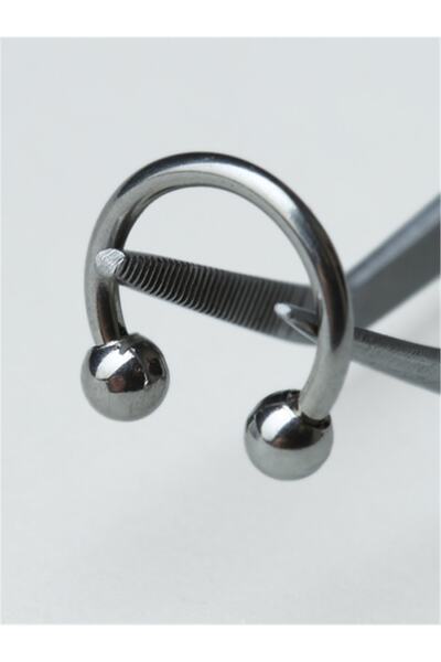 Düz Yarımay Silver Piercing