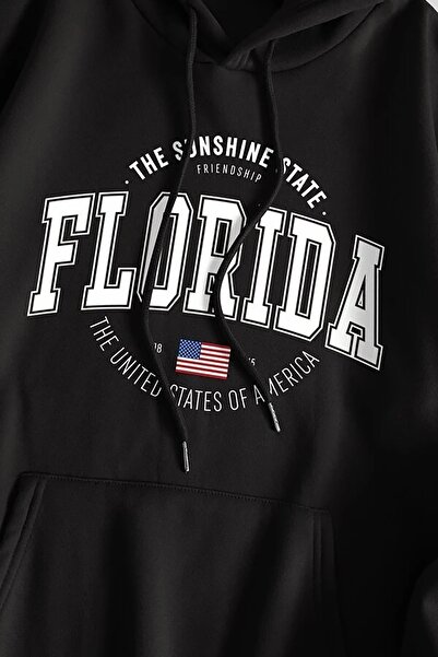trendgar Φούτερ Florida Printed Black 3 Thread - fld12