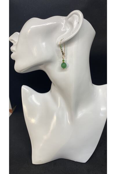 Porsuk Alternatif El Yapımı Etnik Otantik Hippi Bohem Yeşim Taşı Küpe