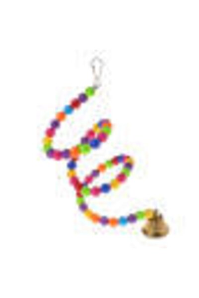 AlyaPetWorld Muhabbet Kuşları Için Zilli Helezon Oyuncak Salıncak