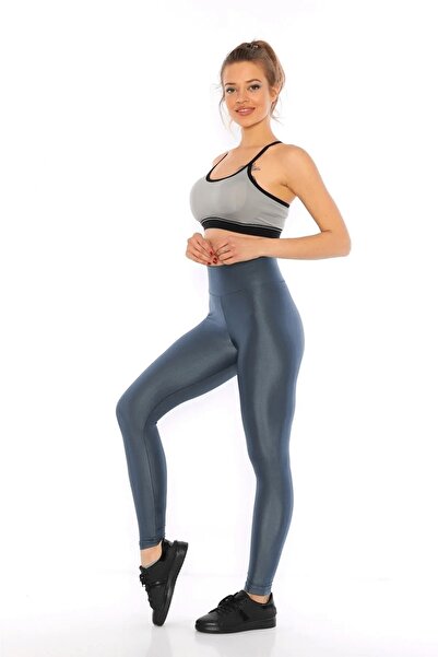 Derya Kurşun Yüksek Bel Parlak Disco Tayt 0595