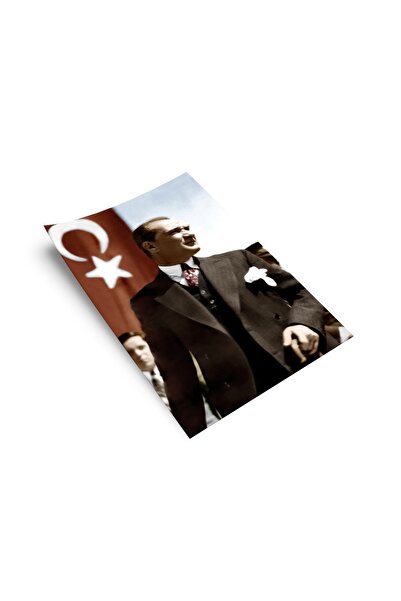 Tekin Ozalit Türk Bayraklı Atatürk Posteri 50x70 Cm Kod: 096