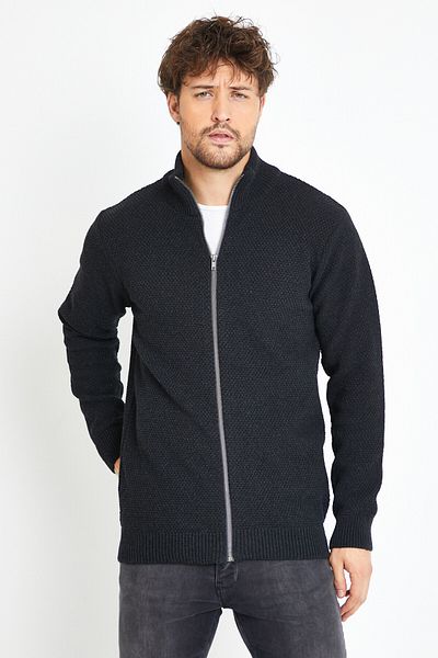 Matte Ζακέτα πουλόβερ Monaco Anthracite με φερμουάρ