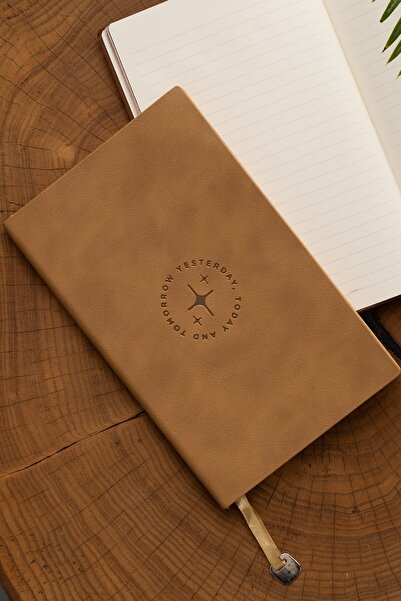 alminta 13x21 Cm Termo Deri Kapak Kenarları Boyalı Tarihsiz Defter Sarı