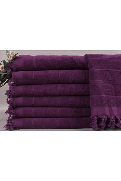Kayra Export منشفة بيشتيمال أرجوانية مقاس 45x100 سم، وجه واحد على شكل منشفة، منشفة مطبخ صغيرة