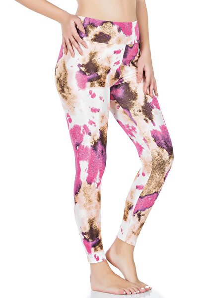 Derya Kurşun Πολύχρωμο μοτίβο ψηλόμεσο μακρύ κολάν Dk 0606