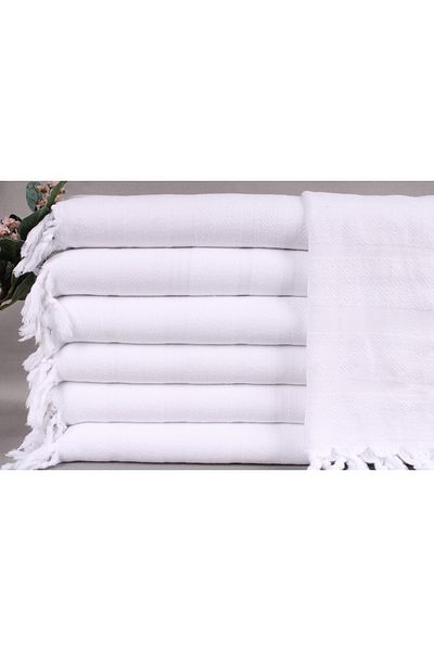 Kayra Export بيشتيمال أبيض عضوي حجم صغير 45x100 سم قطن