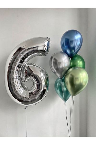 MERİ PARTİ 6 Year Old Number Balloon 6 Year Old Foil Balloon Birthday Chrome Balloon Concept Birthday