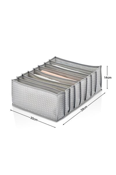 Serstil 8 Compartment Gray Spotted Drawer Organizer – Xlarge