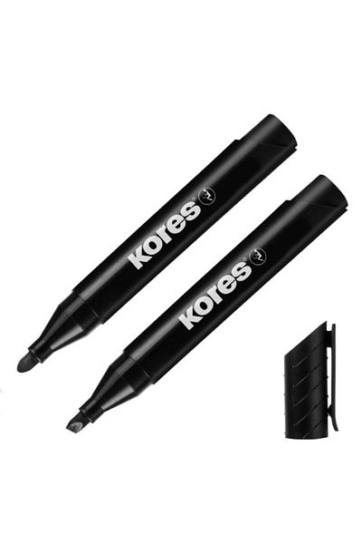 kores 2-Pack K-Marker Permanent Permanent Marker - Round Tip, Cut Tip