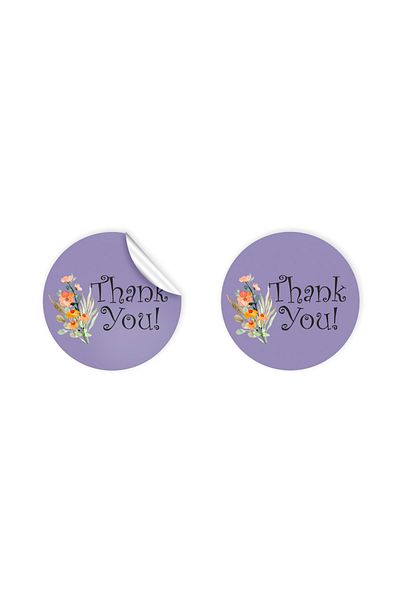 anka design Coated Sticker (4x4cm) 48 Pieces - Thank You -