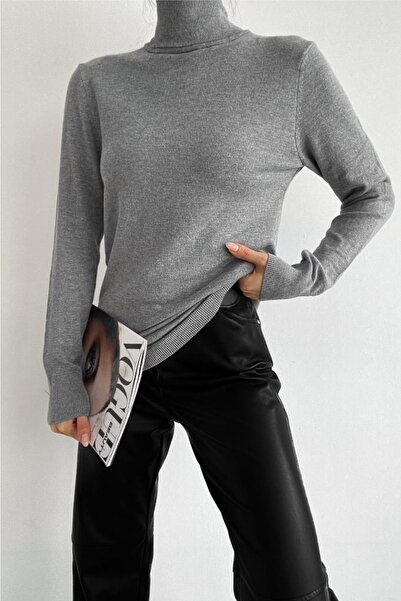 FEMELLE Women's Turtleneck Thin Basic Knitwear Sweater