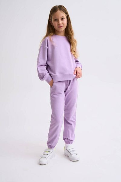 THERECOLOR Hanorac organic liliac pentru fete cu mânecă lungă