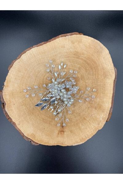 gelinmz Coroană și accesoriu de păr elegant pentru mireasă cu piatră de crist...