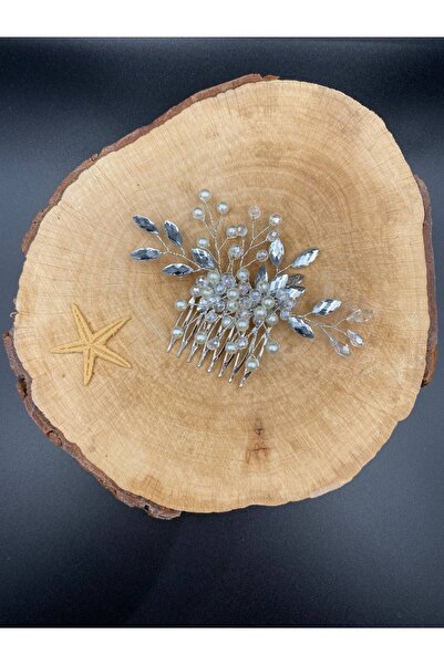 gelinmz Coroană și accesoriu de păr elegant pentru mireasă cu piatră de crist...