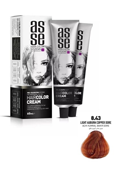 asse Hair Color Systems Saç Boyası 60 Ml. -8.43 Açık Kumral Bakır Dore
